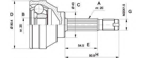 OPEN PARTS CVJ500110 Шарнірний комплект, приводний вал