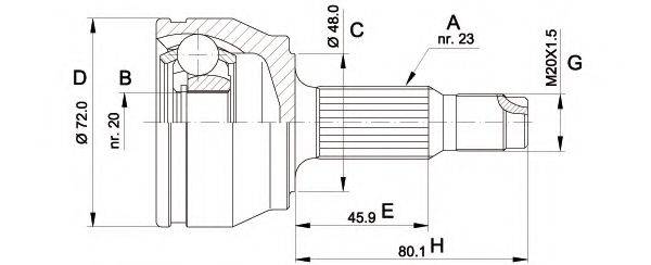 OPEN PARTS CVJ503710 Шарнірний комплект, приводний вал