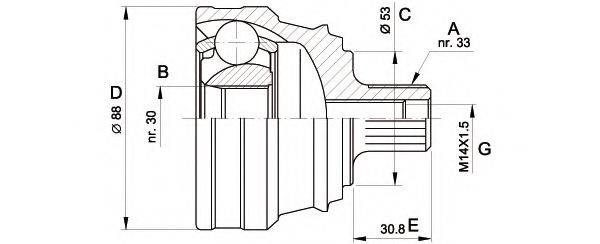 OPEN PARTS CVJ509010 Шарнірний комплект, приводний вал