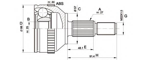 OPEN PARTS CVJ520010 Шарнірний комплект, приводний вал