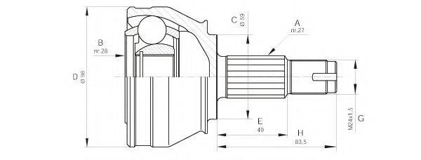 OPEN PARTS CVJ529510 Шарнірний комплект, приводний вал