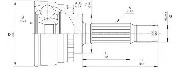 OPEN PARTS CVJ548510 Шарнірний комплект, приводний вал