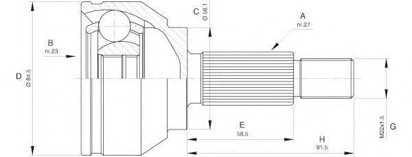 OPEN PARTS CVJ558210 Шарнірний комплект, приводний вал