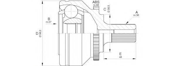 OPEN PARTS CVJ558910 Шарнірний комплект, приводний вал