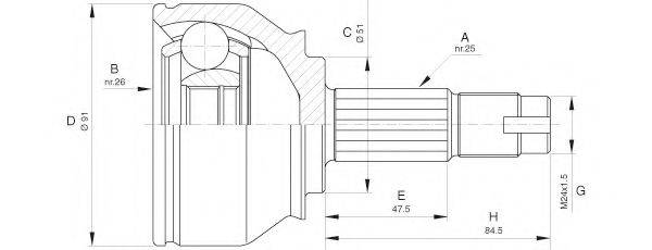 OPEN PARTS CVJ564710 Шарнірний комплект, приводний вал