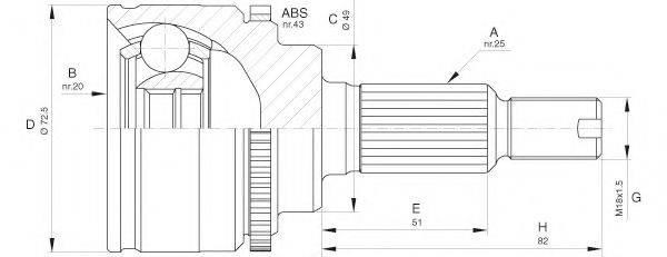 OPEN PARTS CVJ565710 Шарнірний комплект, приводний вал