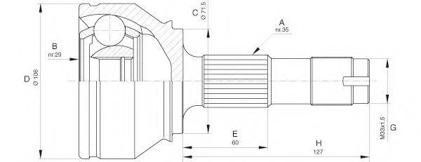 OPEN PARTS CVJ565810 Шарнірний комплект, приводний вал