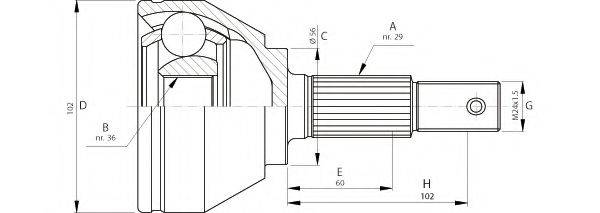 OPEN PARTS CVJ571610 Шарнірний комплект, приводний вал