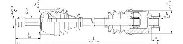 OPEN PARTS DRS601500 Приводний вал