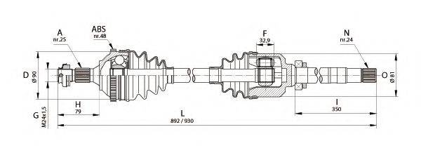 OPEN PARTS DRS621700 Приводний вал