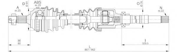 OPEN PARTS DRS622100 Приводний вал