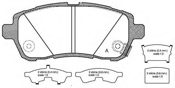 OPEN PARTS BPA128102 Комплект гальмівних колодок, дискове гальмо