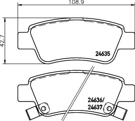 TEXTAR 2463501 Комплект гальмівних колодок, дискове гальмо