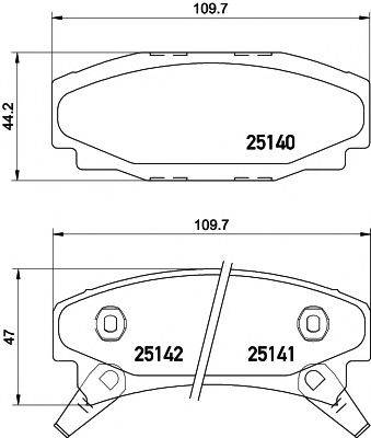 TEXTAR 2514001 Комплект гальмівних колодок, дискове гальмо