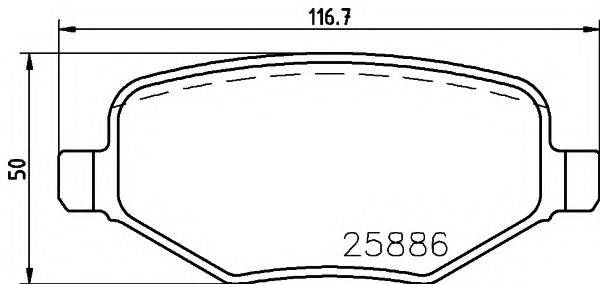 TEXTAR 2588601 Комплект гальмівних колодок, дискове гальмо