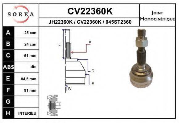 EAI CV22360K Шарнірний комплект, приводний вал