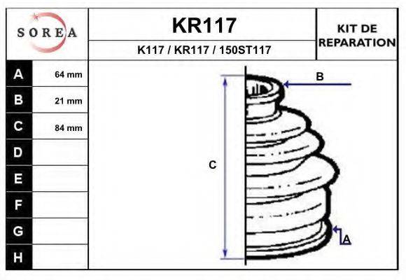 EAI KR117 Комплект пильника, приводний вал