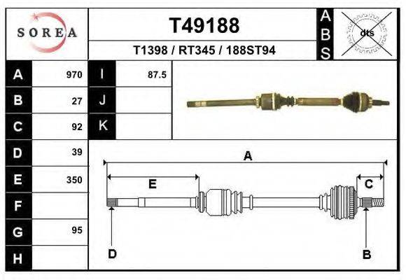 EAI T49188 Приводний вал