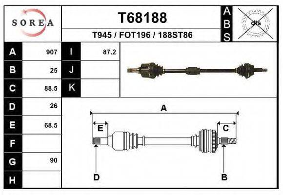 EAI T68188 Приводний вал