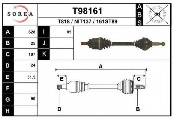 EAI T98161 Приводний вал