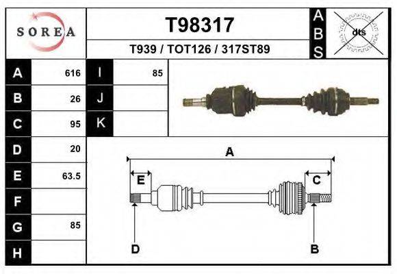 EAI T98317 Приводний вал