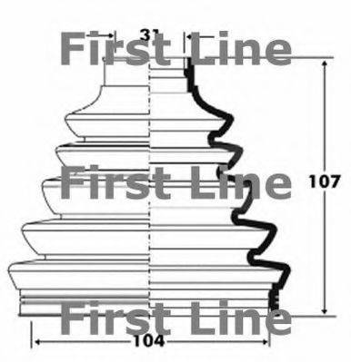 FIRST LINE FCB6087 Пильовик, приводний вал