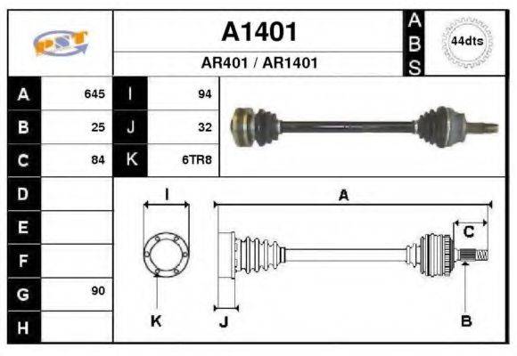 SNRA A1401 Приводний вал