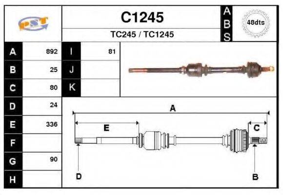 SNRA C1245 Приводний вал