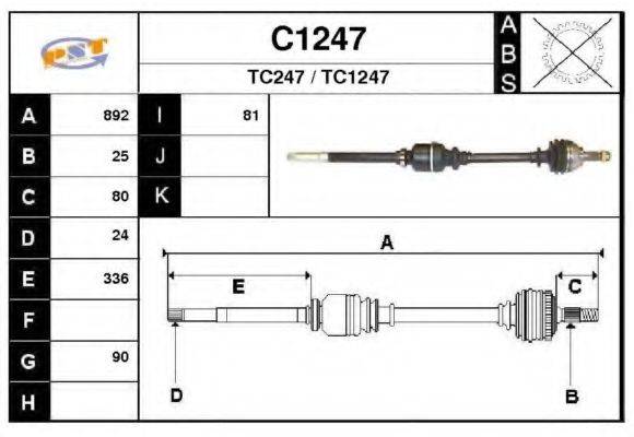 SNRA C1247 Приводний вал