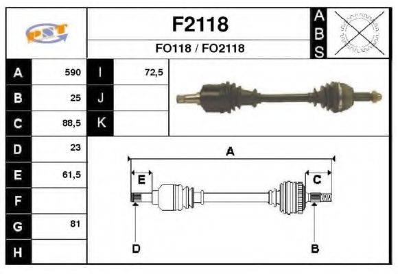 SNRA F2118 Приводний вал