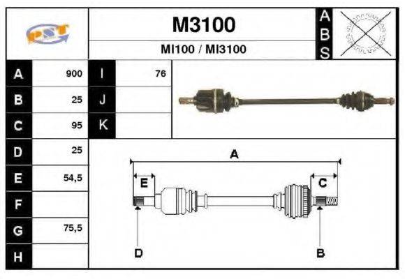 SNRA M3100 Приводний вал