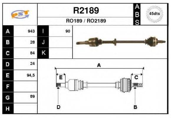 SNRA R2189 Приводний вал