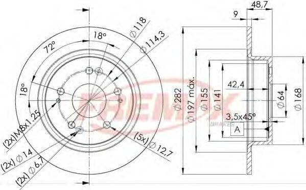 FREMAX BD1258 гальмівний диск