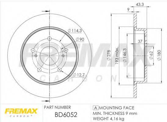 FREMAX BD6052 гальмівний диск