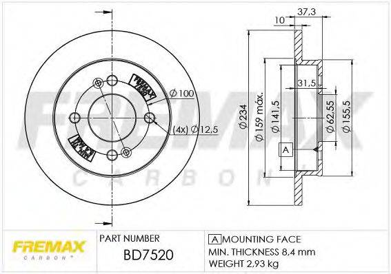 FREMAX BD7520 гальмівний диск