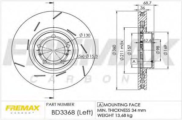 FREMAX BD3368 гальмівний диск