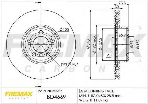 FREMAX BD4669 гальмівний диск