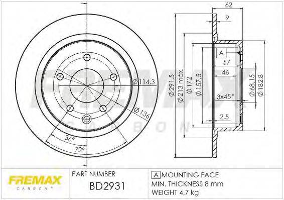 FREMAX BD2931 гальмівний диск