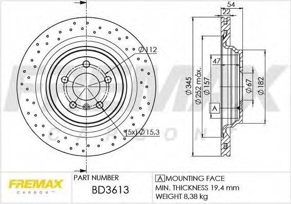 FREMAX BD3613 гальмівний диск