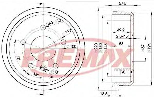 FREMAX BD0114 Гальмівний барабан