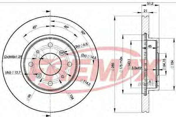 FREMAX BD0800 гальмівний диск