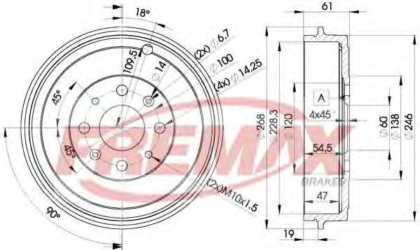 FREMAX BD3043 Гальмівний барабан