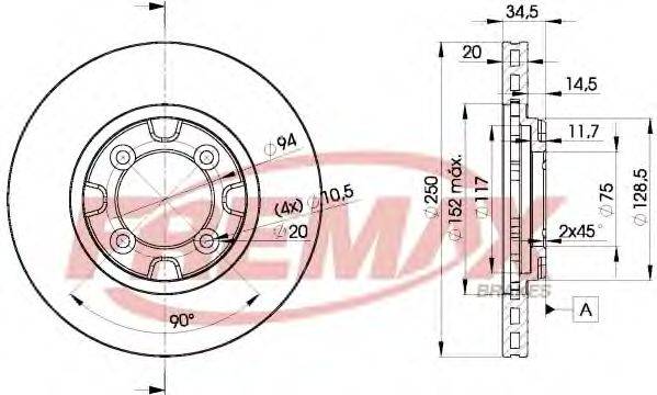 FREMAX BD3263 гальмівний диск