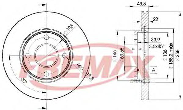 FREMAX BD5344 гальмівний диск