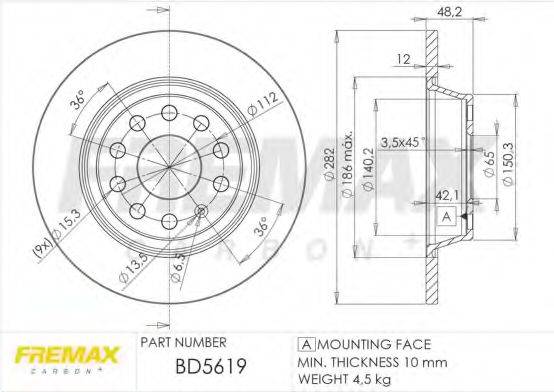 FREMAX BD5619 гальмівний диск