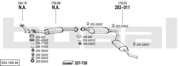 BOSAL 02416846 Система випуску ОГ