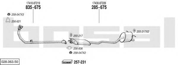 BOSAL 02806350 Система випуску ОГ