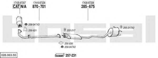 BOSAL 02806355 Система випуску ОГ