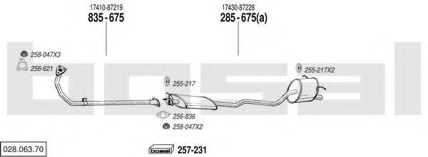 BOSAL 02806370 Система випуску ОГ