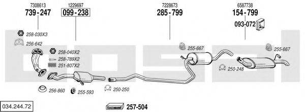 BOSAL 03424472 Система випуску ОГ